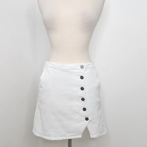 BLACK LABEL C'EST TOI White Denim Mini Skirt